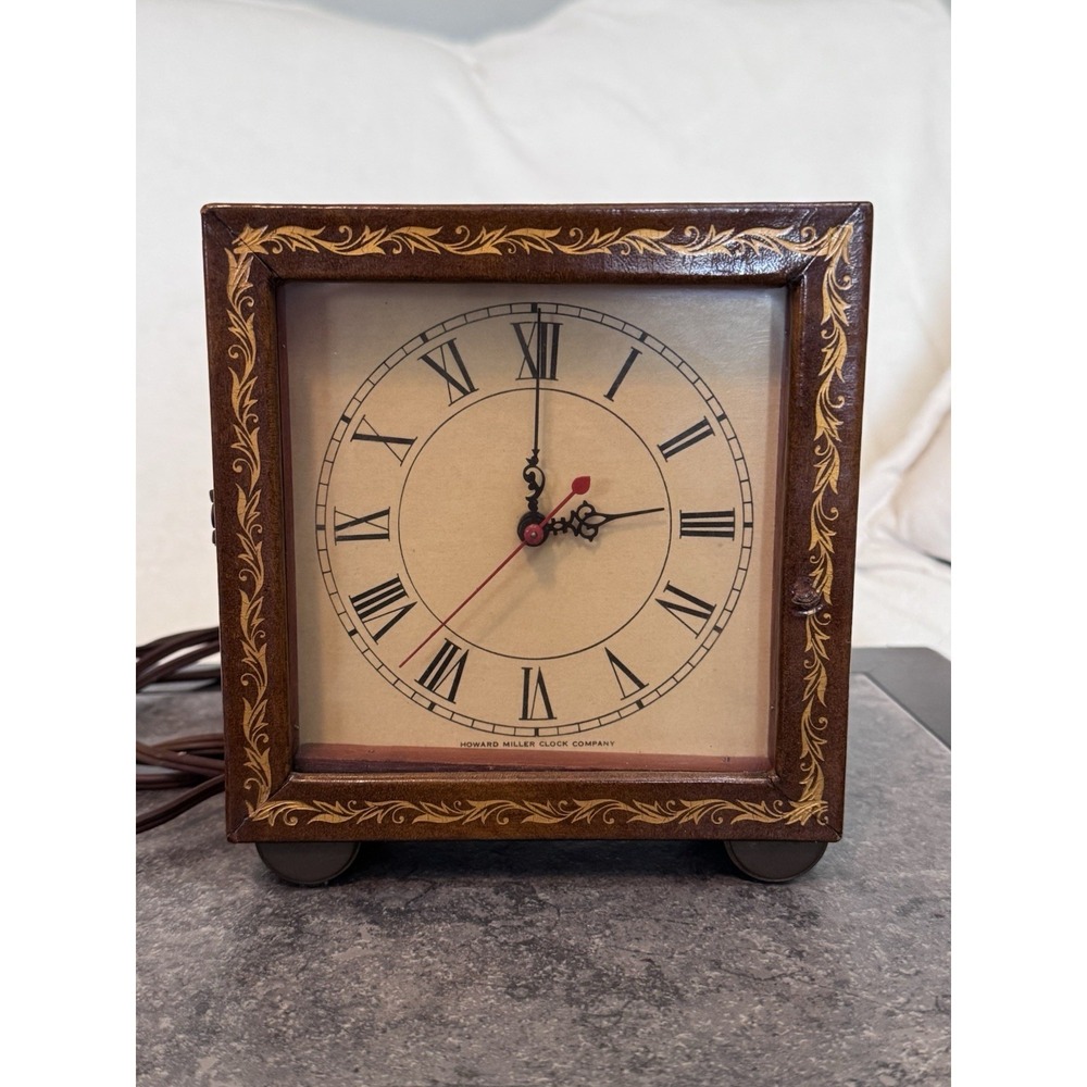 RARE VINTAGE HOWARD MILLER ELECTRIC CLOCK Model 4735 Late 1940s-1950s Works - Picture 5 of 12
